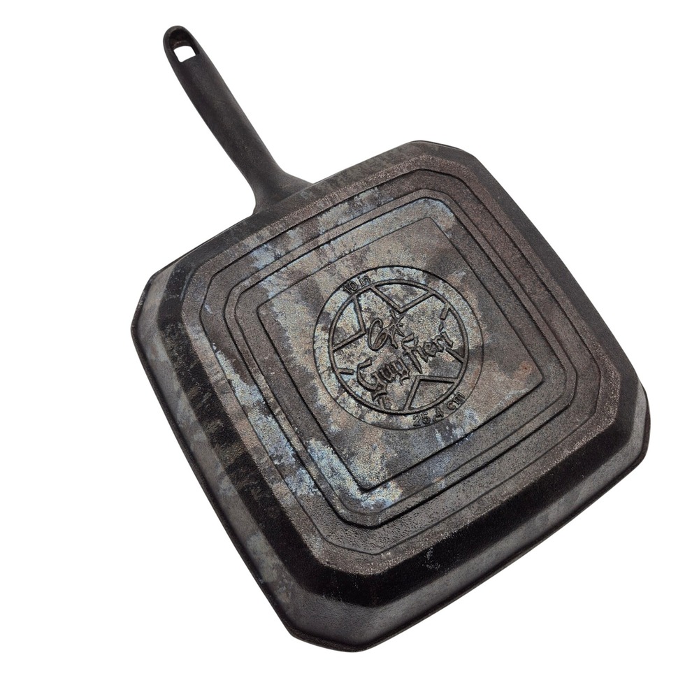 Guy Fieri 10" Square Cast Iron Skillet Griddle Pan Grill Limited Edition Rare